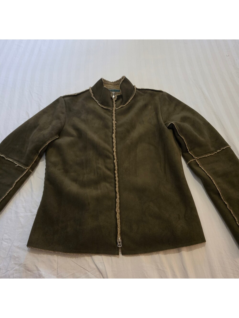 Velvet Women's Brown Faux Suede Shearling Jacket Size Large